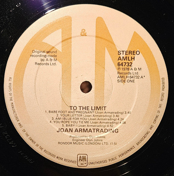 Joan Armatrading : To The Limit (LP, Album)