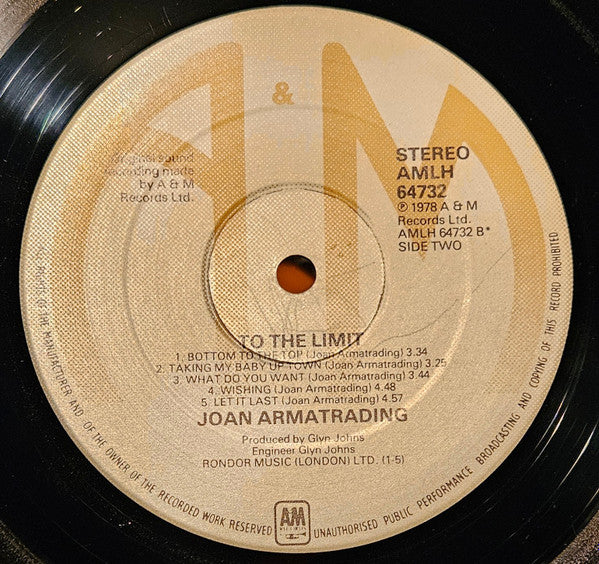 Joan Armatrading : To The Limit (LP, Album)