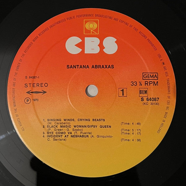 Santana : Abraxas  (LP, Album, RE, Gat)