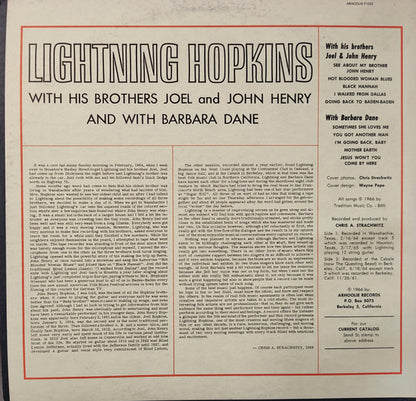 Lightning Hopkins* : Lightning Hopkins With His Brothers Joel And John Henry And With Barbara Dane (LP)