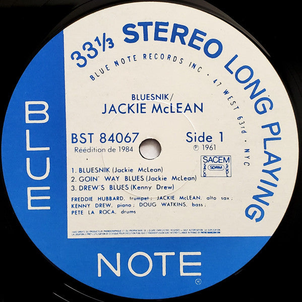 Jackie McLean : Bluesnik (LP, Album, RE)