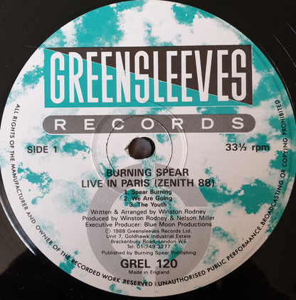 Burning Spear : Live In Paris Zenith 88 (2xLP)