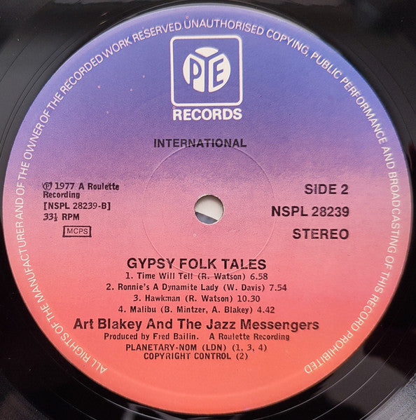 Art Blakey & The Jazz Messengers : Gypsy Folk Tales (LP, Album)