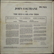 John Coltrane With The Red Garland Trio : Traneing In (LP, Album, RE)