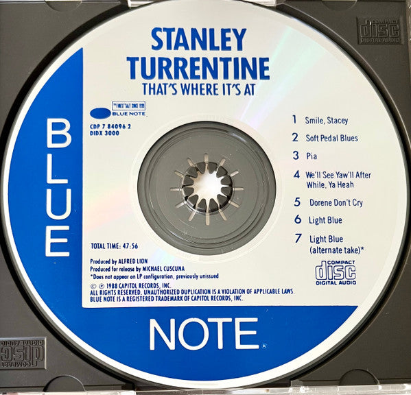Stanley Turrentine : That's Where It's At (CD, Album, RE)