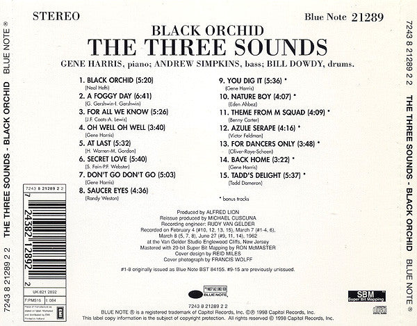 The 3 Sounds* : Black Orchid (CD, Album, RE)