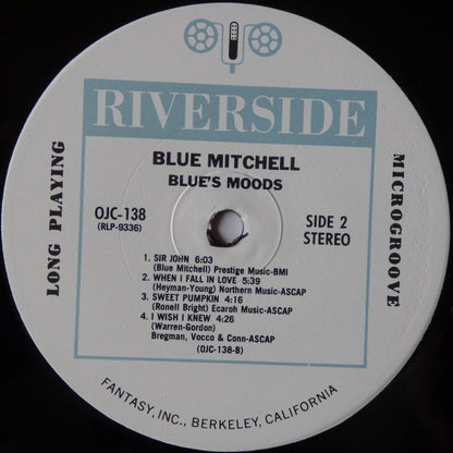 Blue Mitchell : Blue's Moods (LP, Album, RE)