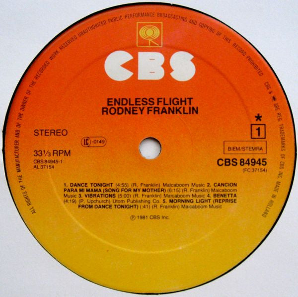 Rodney Franklin : Endless Flight (LP, Album)