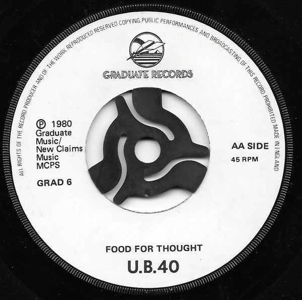 UB40 : King / Food For Thought (7", Single)