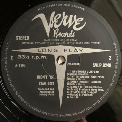 Stan Getz : Didn't We (LP, Album)