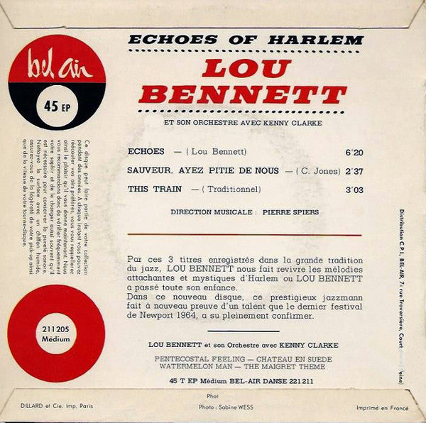 Lou Bennett Et Son Orchestre Avec Kenny Clarke : Echoes Of Harlem (7", EP)