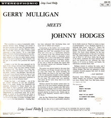 Gerry Mulligan & Johnny Hodges : Gerry Mulligan Meets Johnny Hodges (LP, Album, RE)