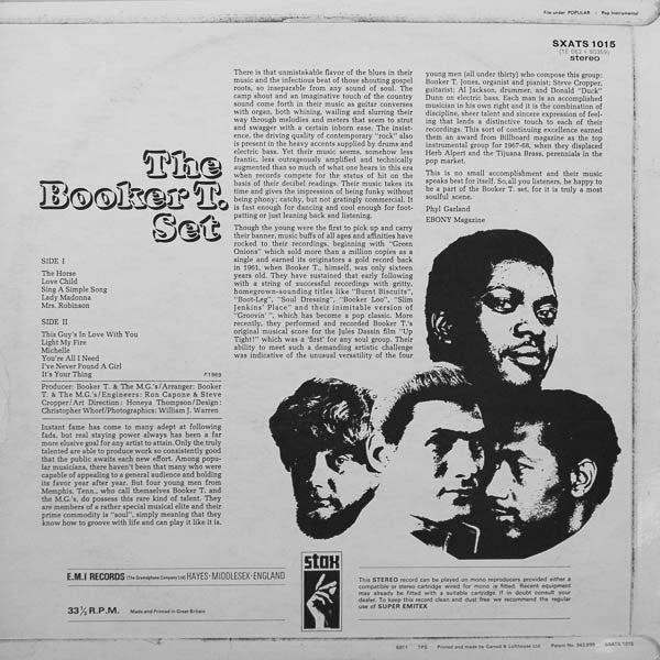 Booker T & The MG's : The Booker T. Set (LP, Album)