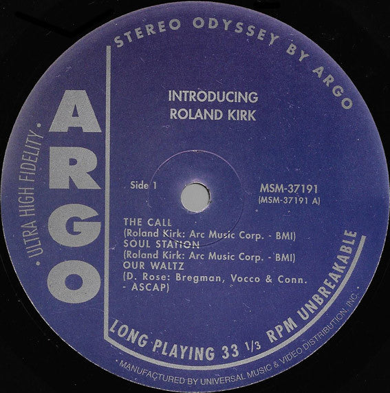 Roland Kirk : Introducing Roland Kirk (LP, Album, RE)