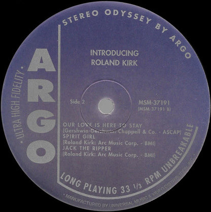 Roland Kirk : Introducing Roland Kirk (LP, Album, RE)
