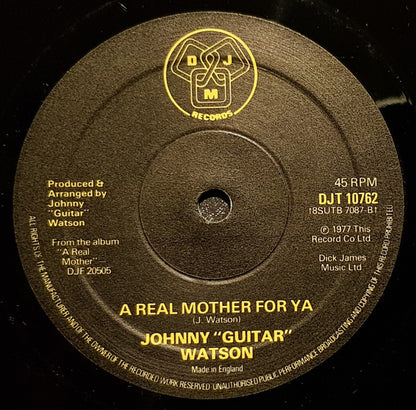 Johnny Guitar Watson : A Real Mother For Ya (12", Single)