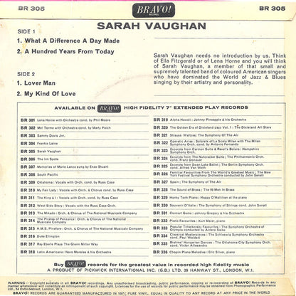 Sarah Vaughan : Sarah Vaughan (7", EP)