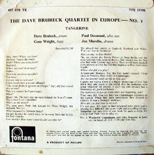 The Dave Brubeck Quartet : In Europe - No. 2 (7", EP)