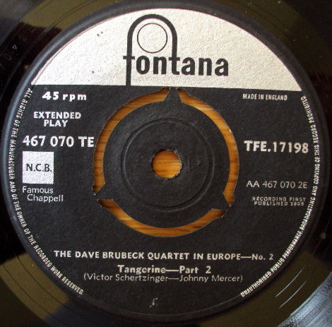 The Dave Brubeck Quartet : In Europe - No. 2 (7", EP)