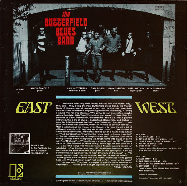 The Paul Butterfield Blues Band : East-West (LP, Album, RE, Ter)