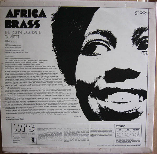 The John Coltrane Quartet : Africa  Brass (LP, Album, RE)