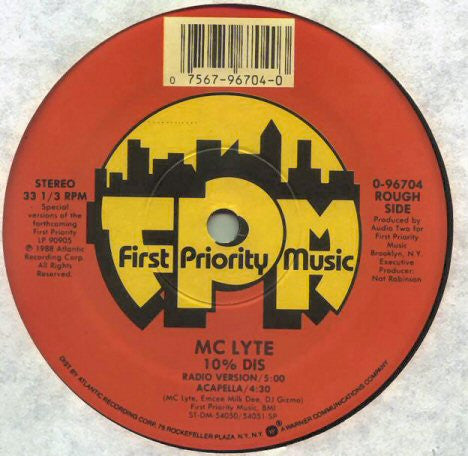 MC Lyte : 10% Dis / Kickin' 4 Brooklyn (12")