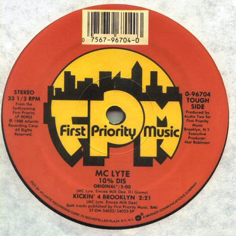 MC Lyte : 10% Dis / Kickin' 4 Brooklyn (12")