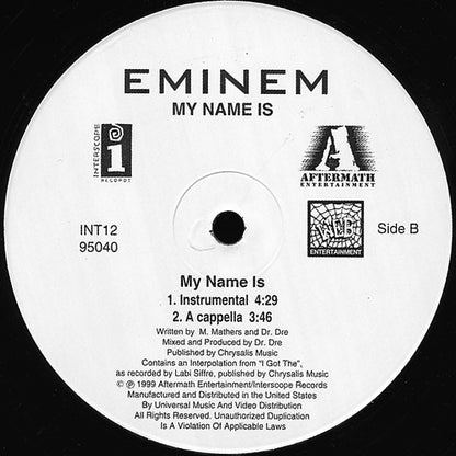 Eminem : My Name Is (12", Single)