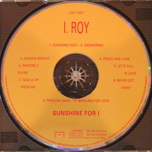 I-Roy : Sunshine For I (CD, Album, RE)