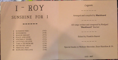 I-Roy : Sunshine For I (CD, Album, RE)