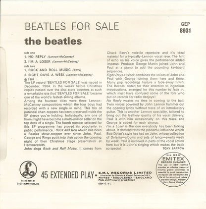 The Beatles : Beatles For Sale (7", EP, Mono, RE)
