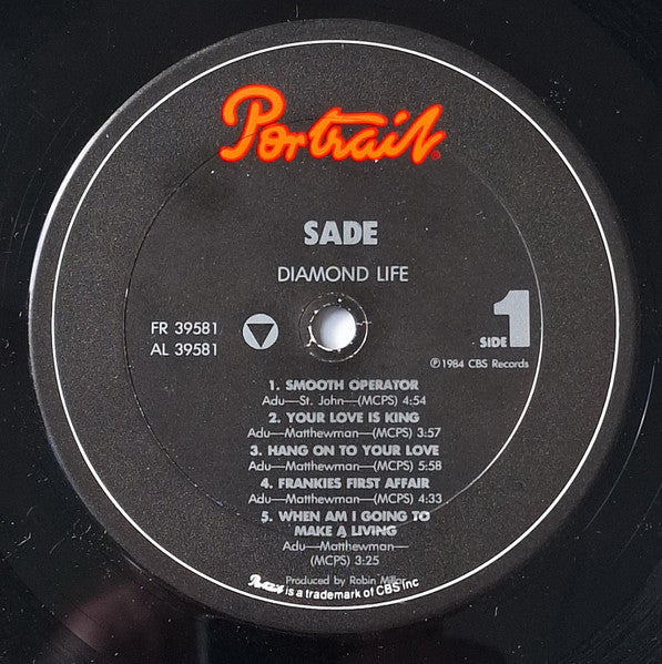Sade : Diamond Life (LP, Album, Pit)
