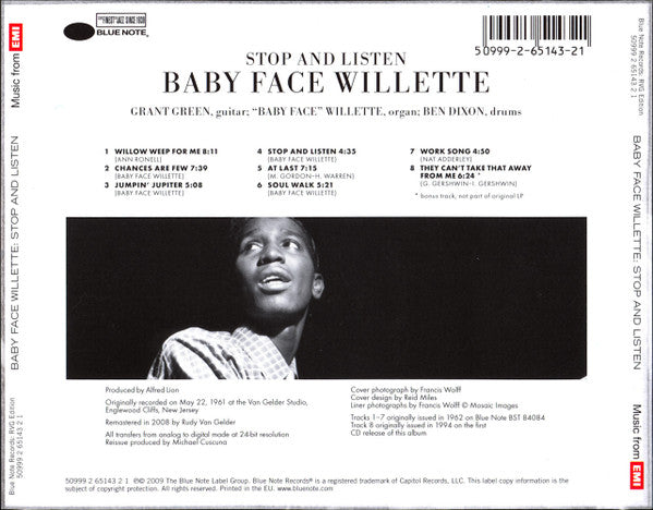 Baby Face Willette* : Stop And Listen (CD, Album, RE, RM)