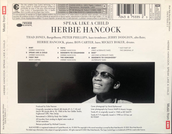 Herbie Hancock : Speak Like A Child (CD, Album, Copy Prot., RE, RM, Med)