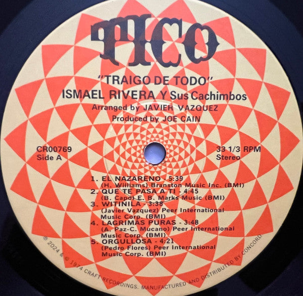 Ismael Rivera Y Sus Cachimbos : Traigo De Todo (LP, Album, RE, 180)