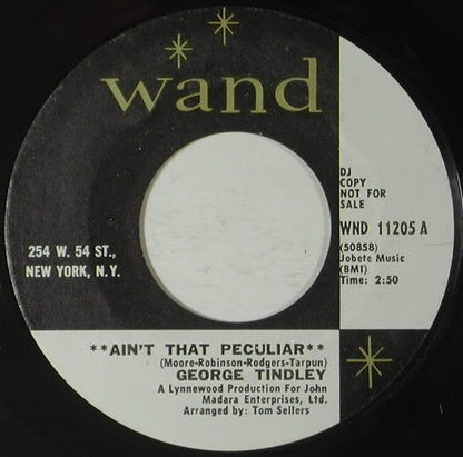 George Tindley : Ain't That Peculiar / It's All Over But The Shouting (7", Single, Promo)