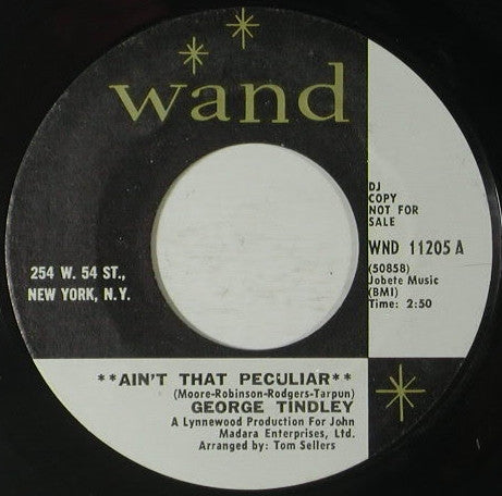 George Tindley : Ain't That Peculiar / It's All Over But The Shouting (7", Single, Promo)