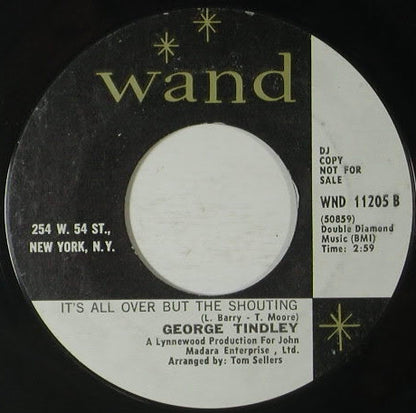 George Tindley : Ain't That Peculiar / It's All Over But The Shouting (7", Single, Promo)