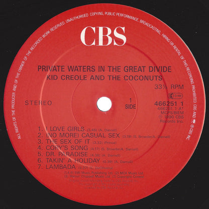 Kid Creole And The Coconuts : Private Waters In The Great Divide (LP, Album)
