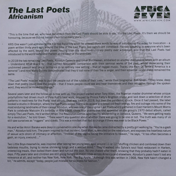 The Last Poets : Africanism (LP, Album)