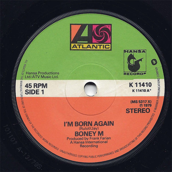 Boney M. : I'm Born Again / Bahama Mama (7", Single)