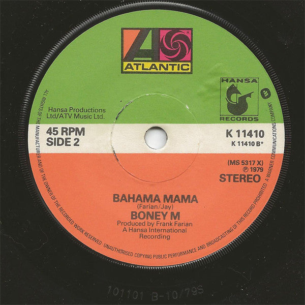 Boney M. : I'm Born Again / Bahama Mama (7", Single)