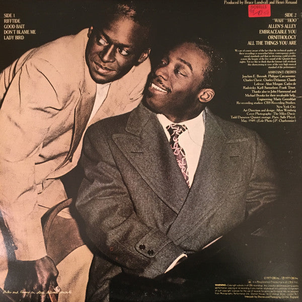 The Miles Davis/Tadd Dameron Quintet* : In Paris Festival International De Jazz - May, 1949 (LP, Album, Mono)