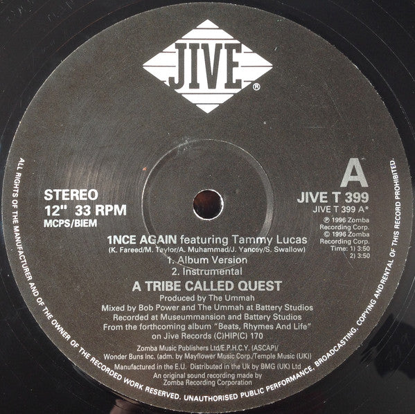A Tribe Called Quest : 1nce Again (12")