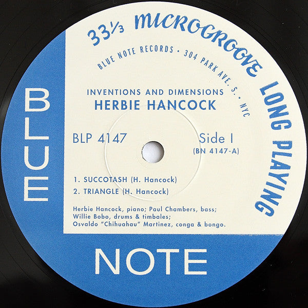 Herbie Hancock : Inventions And Dimensions (LP, Album, RE)