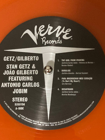 Stan Getz, João Gilberto : Getz / Gilberto (LP, Album, RE, Tra)