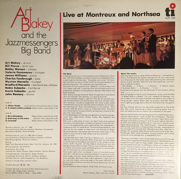 Art Blakey & The Jazzmessengers Big Band* : Live At Montreux And Northsea (LP, Album)