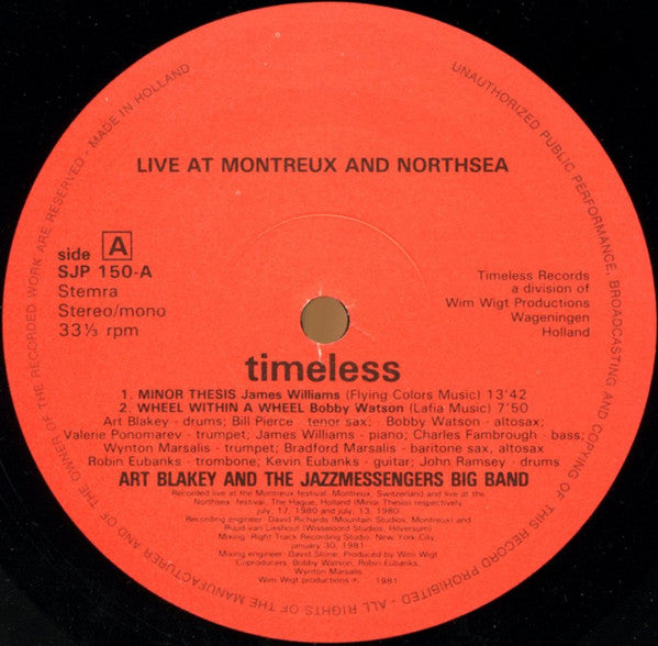 Art Blakey & The Jazzmessengers Big Band* : Live At Montreux And Northsea (LP, Album)