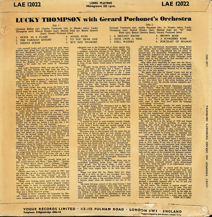 Lucky Thompson With Gérard Pochonet And His Orchestra Featuring Martial Solal : Lucky Thompson With Gerard Pochonet's Orchestra (LP, Album)