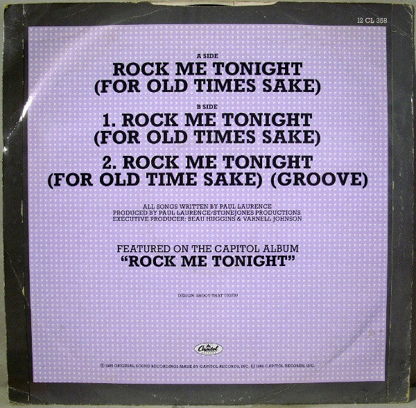 Freddie Jackson : Rock Me Tonight (For Old Times Sake) (12", Single)